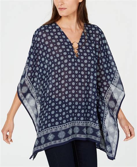 michael kors printed poncho